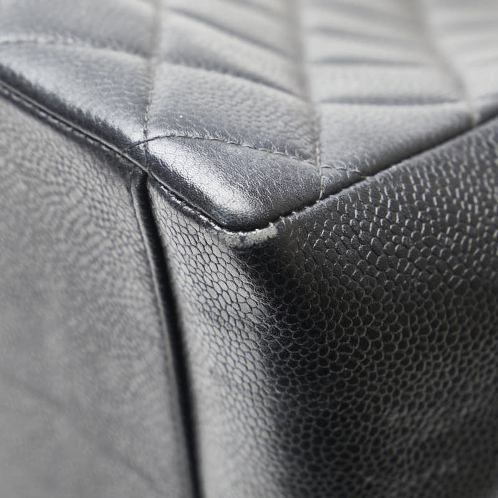 CHANEL Black Caviar Leather Logo Tote Bag - Picture 5 of 12